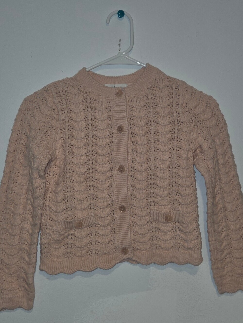 H&M Pink Knit Button-Up Cardigan 6X/7